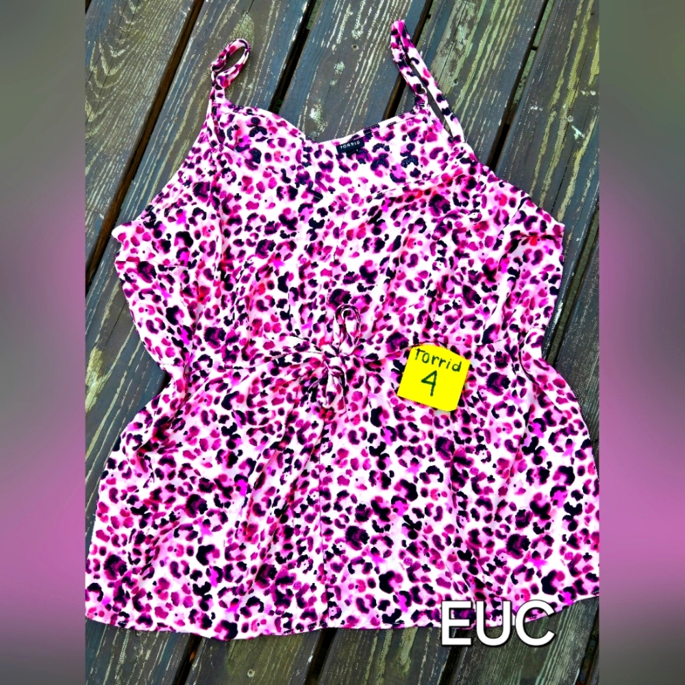 Torrid Pink Leopard Tie Front